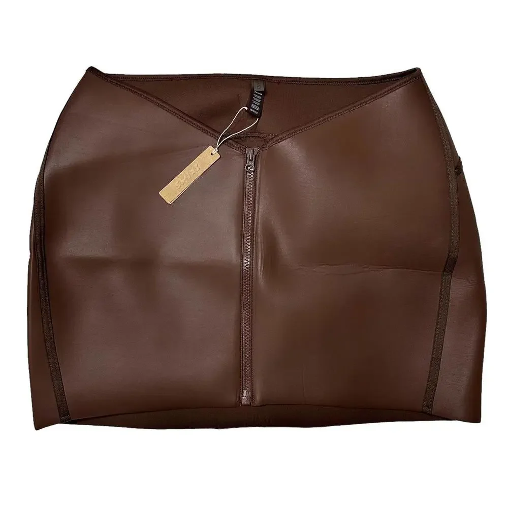 NWT Skims Rubberized Scuba Swim Mini Skirt Cocoa Women’s 2X